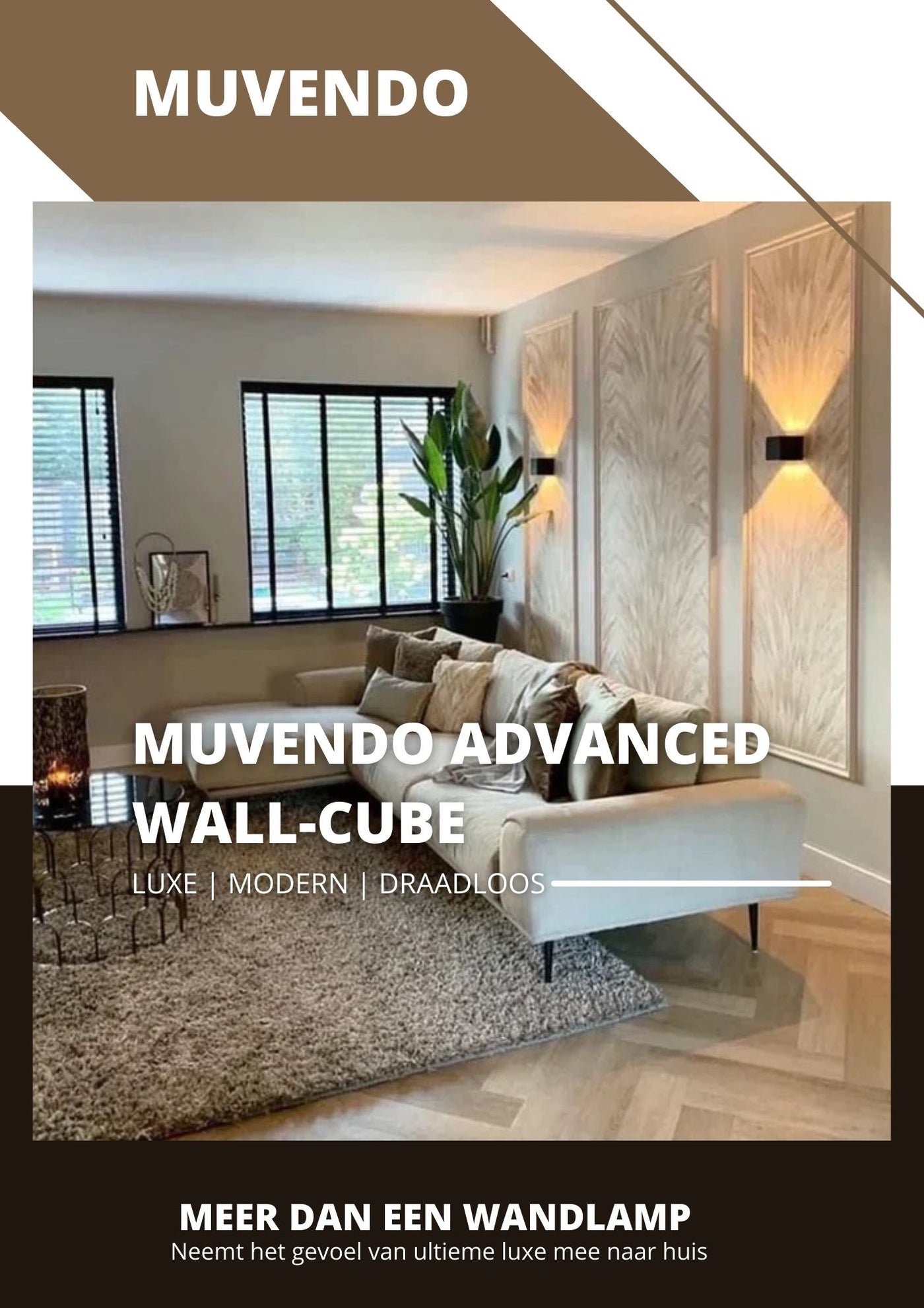 Muvendo Advanced Wall-Cube | De luxe, moderne en draadloze wandlamp!