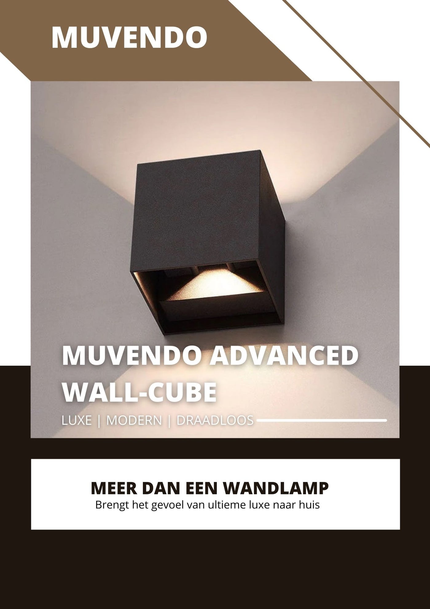 Muvendo Advanced Wall-Cube | De luxe, moderne en draadloze wandlamp!