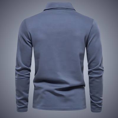 Casual Lange Mouwen Polo voor Mannen - Blauw