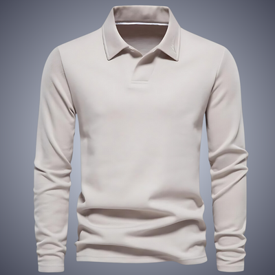 Casual Lange Mouwen Polo voor Mannen - Beige