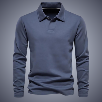 Casual Lange Mouwen Polo voor Mannen - Blauw