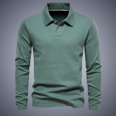 Casual Lange Mouwen Polo voor Mannen - Beige