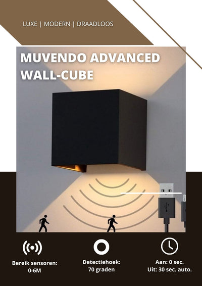 Muvendo Advanced Wall-Cube | De luxe, moderne en draadloze wandlamp!