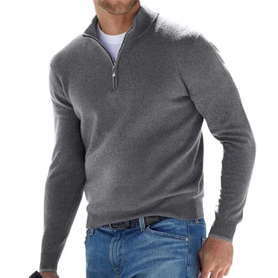 Stijlvolle Halfzip Kasjmier Sweater Heren