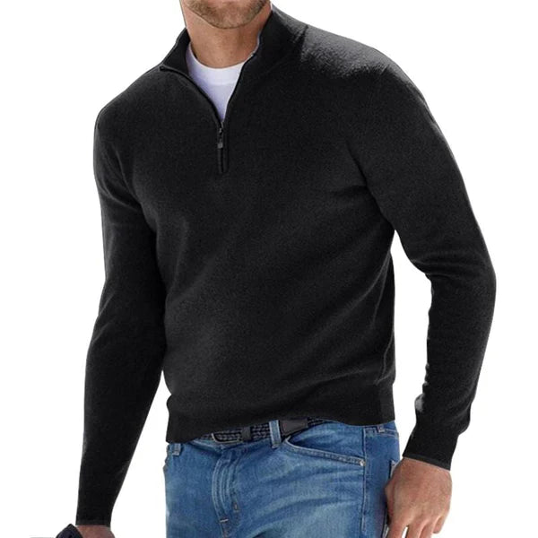 Stijlvolle Halfzip Kasjmier Sweater Heren