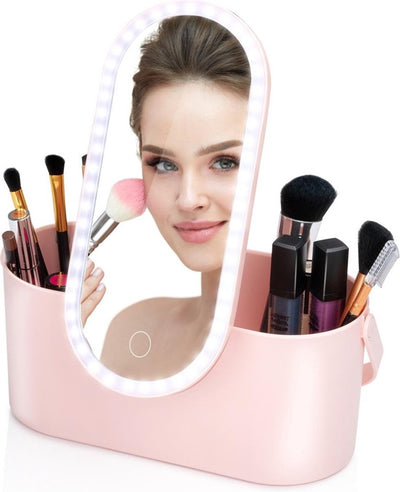 Portable Make-up Box met LED verlichte spiegel