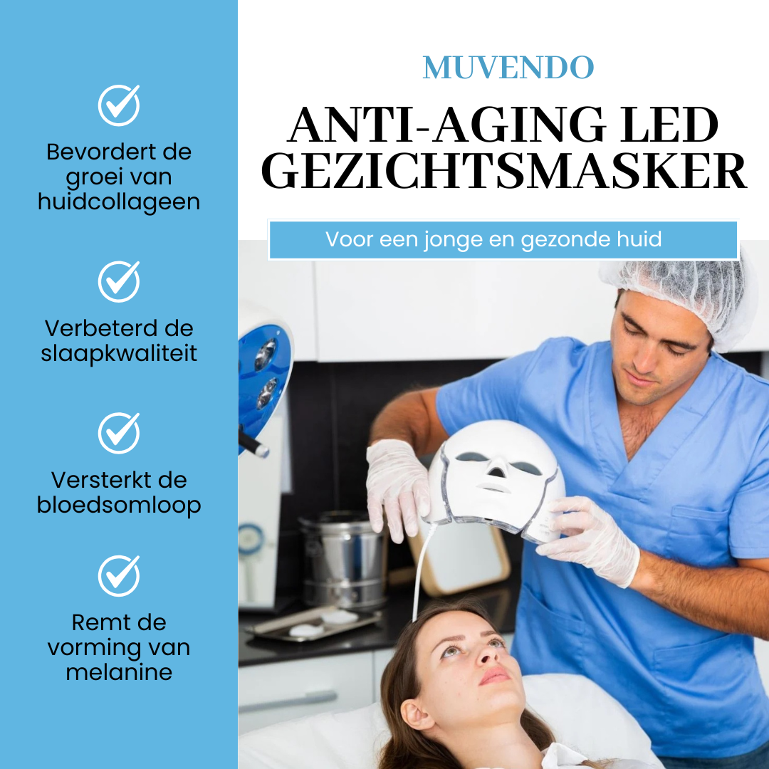 Muvendo Anti-aging LED Gezichtsmasker - Voor een blijvend jong uiterlijk!